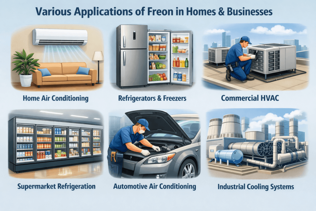 Various applications of Freon in homes and businesses
