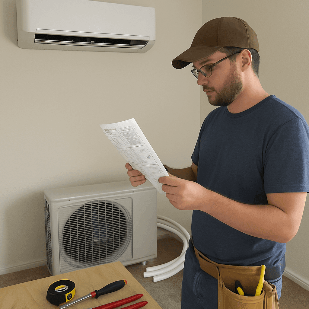 DIY enthusiast planning mini split installation