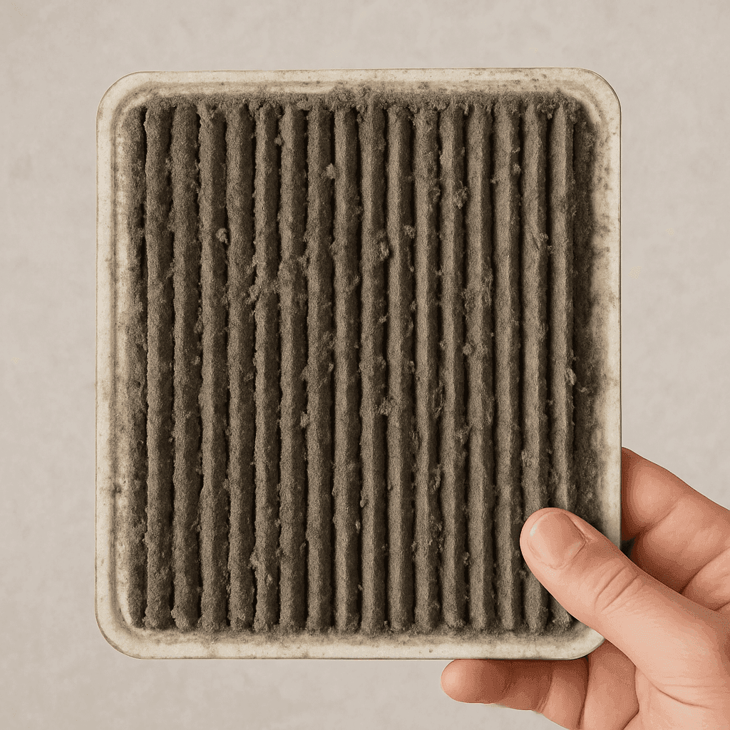 A dirty air filter can impede airflow