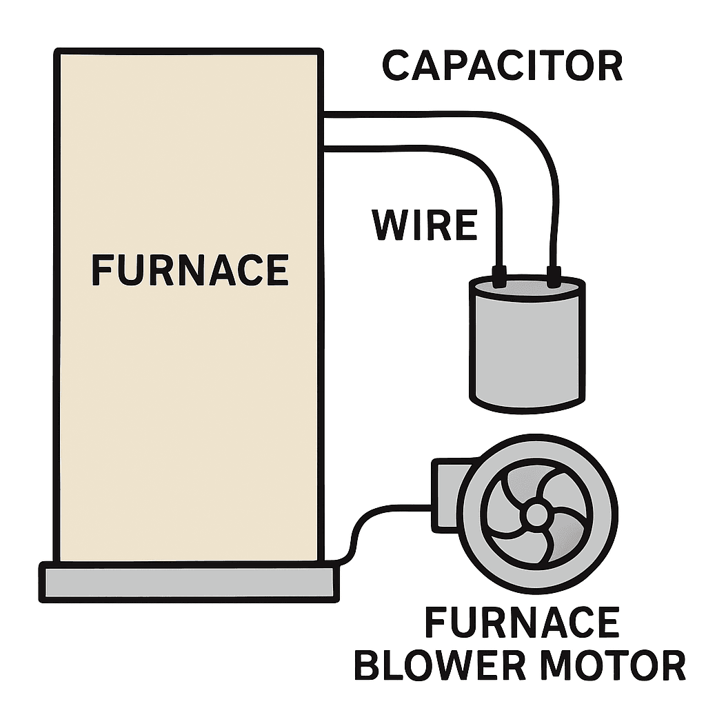 Diagram of a furnace capacitor